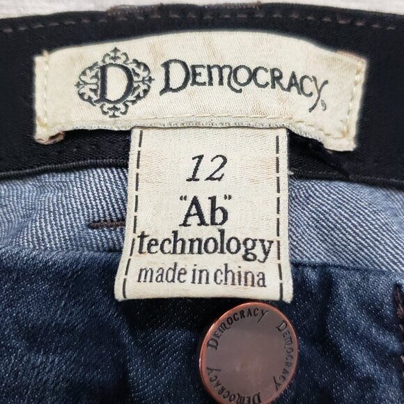 Democracy Jeans Women's Skinny Dark Wash Tapered Ankle Ab Solutions Band 12 - Picture 4 of 6